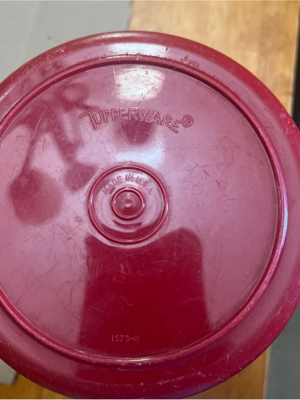 Tupperware Red Plastic Pitcher with Cream Lid